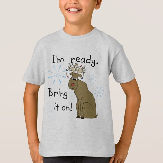 Reindeer prêt pour les T-shirts et cadeaux de Noël (Devant)