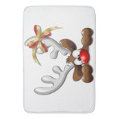 Reindeer Puzzled Funny Kerstpersonage Badmat (Voorkant Verticaal)