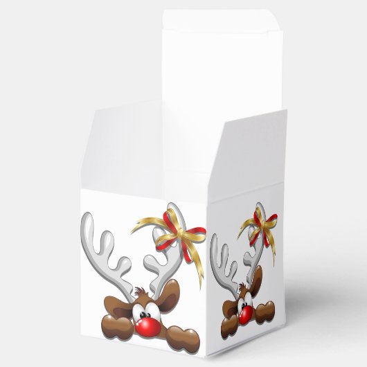 Reindeer Puzzled Funny Kerstpersonage Bedankdoosjes (Geopend)
