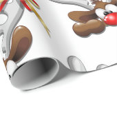Reindeer Puzzled Funny Kerstpersonage Cadeaupapier (Rol Hoek)