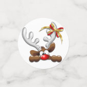 Reindeer Puzzled Funny Kerstpersonage Confetti (Kleine voorkant)