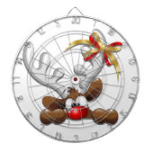 Reindeer Puzzled Funny Kerstpersonage Dartbord (Voorkant)