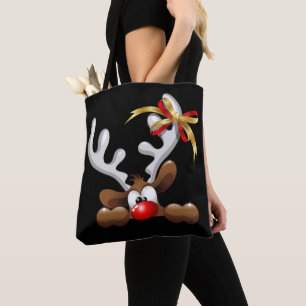Reindeer Puzzled Funny Kerstpersonage Draagtas