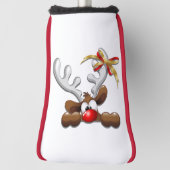 Reindeer Puzzled Funny Kerstpersonage Golfheadcover (Draai 90)