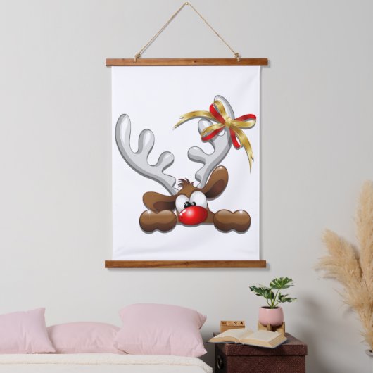 Reindeer Puzzled Funny Kerstpersonage Hangend Wandkleed (Slaapkamer)