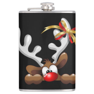 Reindeer Puzzled Funny Kerstpersonage Heupfles