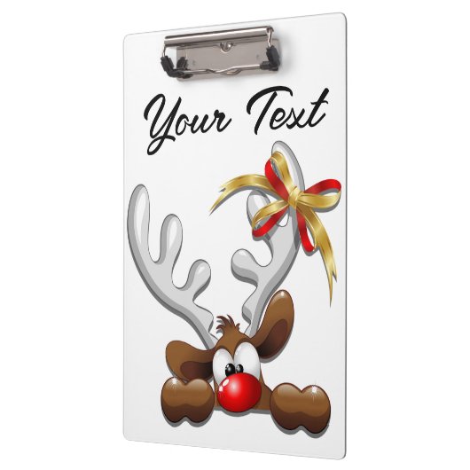 Reindeer Puzzled Funny Kerstpersonage Klembord (Links)