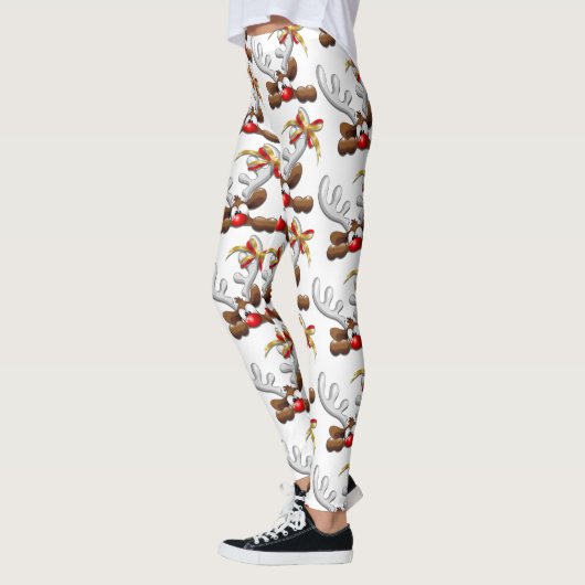 Reindeer Puzzled Funny Kerstpersonage Leggings (Links)