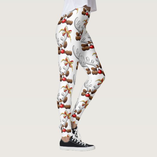 Reindeer Puzzled Funny Kerstpersonage Leggings (Rechts)