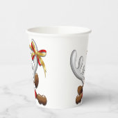 Reindeer Puzzled Funny Kerstpersonage Papieren Bekers (Links)