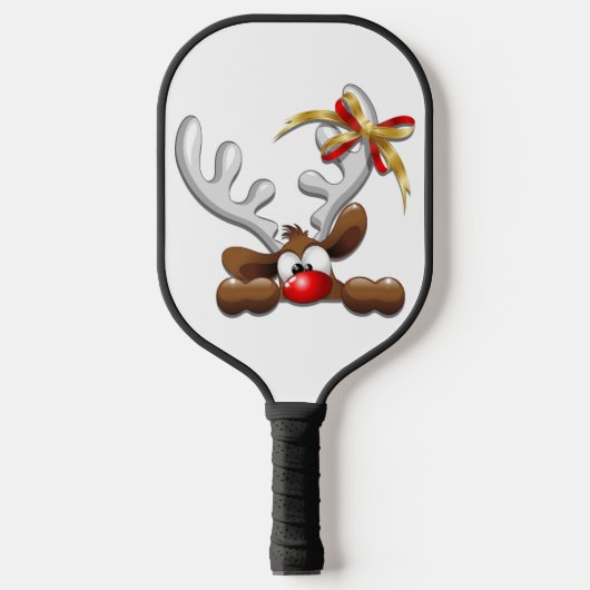 Reindeer Puzzled Funny Kerstpersonage Pickleball Paddle (Voorkant)
