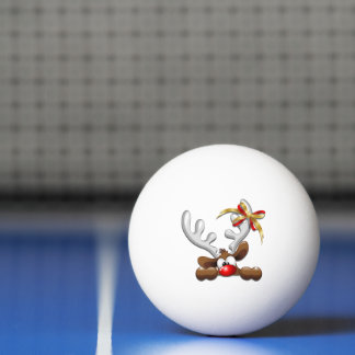 Reindeer Puzzled Funny Kerstpersonage Pingpongballen