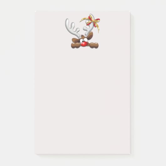 Reindeer Puzzled Funny Kerstpersonage Post-it® Notes (Voorkant)