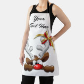 Reindeer Puzzled Funny Kerstpersonage Schort (Insitu)
