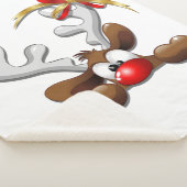 Reindeer Puzzled Funny Kerstpersonage Sherpa Deken (3/4)