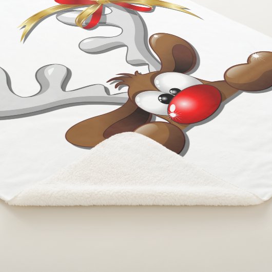 Reindeer Puzzled Funny Kerstpersonage Sherpa Deken (3/4)