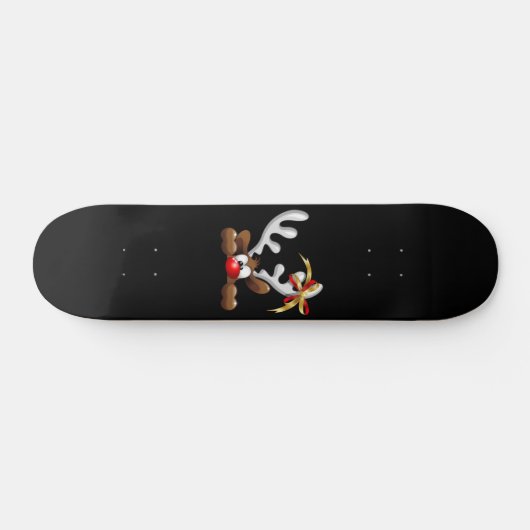 Reindeer Puzzled Funny Kerstpersonage Skateboard (Horizontaal)