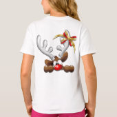Reindeer Puzzled Funny Kerstpersonage T-shirt (Achterkant)