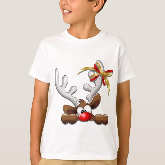 Reindeer Puzzled Funny Kerstpersonage T-shirt (Voorkant)