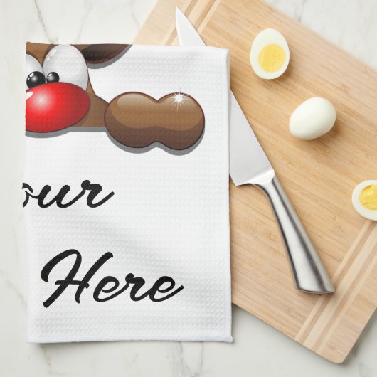 Reindeer Puzzled Funny Kerstpersonage Theedoek (Quarter Fold)