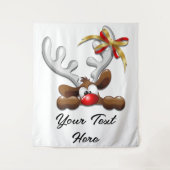 Reindeer Puzzled Funny Kerstpersonage Wandkleed (Voorkant)