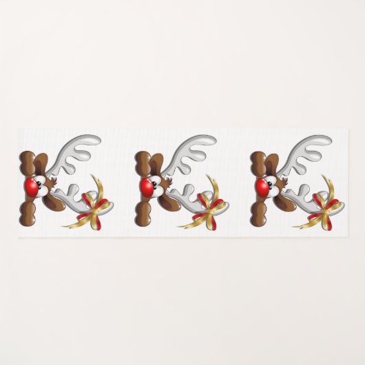 Reindeer Puzzled Funny Kerstpersonage Yogamat (Voorkant (horizontaal))