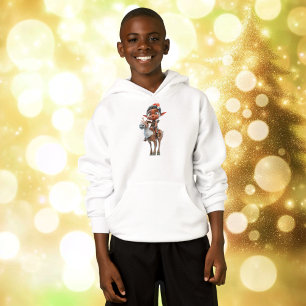 Reindeer Rider Noël Elf Boy's Sweat - shirt à capu