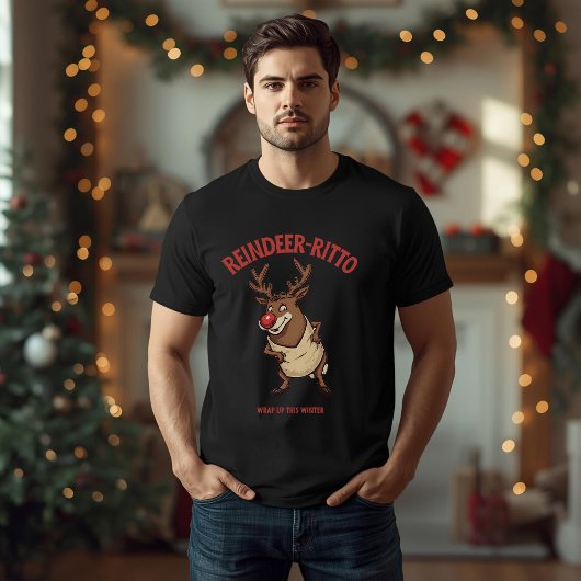 Reindeer-rito – Funny Christmas Burrito Pun Tri-Blend Shirt