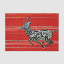 REINDEER RUNNING CHRISTMAS TISSUE PAPIER