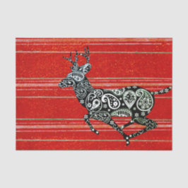 REINDEER RUNNING CHRISTMAS TISSUE PAPIER