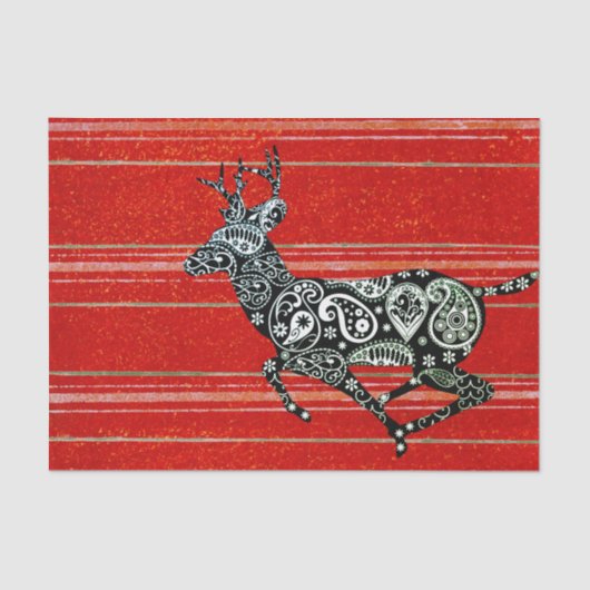 REINDEER RUNNING CHRISTMAS TISSUE PAPIER (Voorkant)