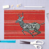 REINDEER RUNNING CHRISTMAS TISSUE PAPIER (Craft)