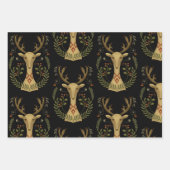 Reindeer Rustique Folk Art papier d'enveloppement  (Devant 2)