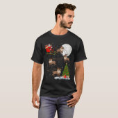 Reindeer Santa Sleigh Flying Funny Magical Christm T-shirt (Voorkant volledig)