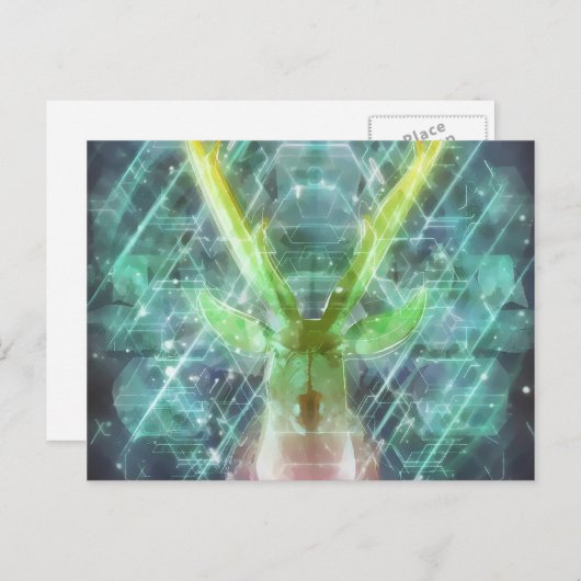 REINDEER SEASON Merry Kerstry | briefkaarten op ma (Voorkant / Achterkant)