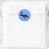 Reindeer Silhouette Ronde Sticker (Tas)