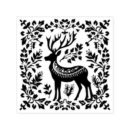 Reindeer Silhouette Zelfinktende Stempel (Design)