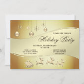 Reindeer Sleigh Christmas Balls Invitation (Devant)