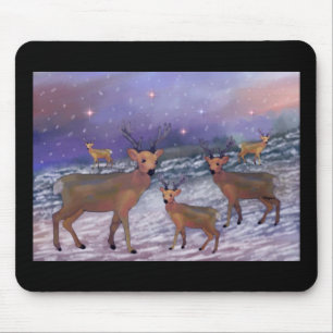 Reindeer Snowfall Mousepad Muismat
