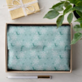 Reindeer Snowflake Blauwgroen kerstpatroon Tissuepapier (Geschenk)