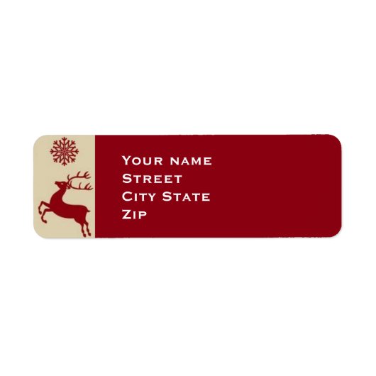 Reindeer Snowflake Return Address Label (Voorkant)