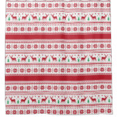 Reindeer & Snowflakes Fair Isle Shower Curtain Douchegordijn (Voorkant)