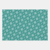 Reindeer Snowflakes kerstbomen Blauwgroen patroon Inpakpapier Vel (Voorkant 3)