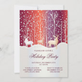 Reindeer Snowy Fête de Noël Invitation (Devant)