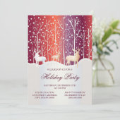 Reindeer Snowy Fête de Noël Invitation (Debout devant)