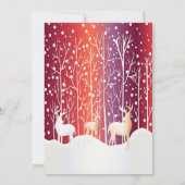 Reindeer Snowy Fête de Noël Invitation (Dos)