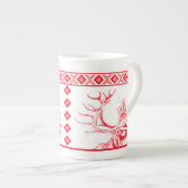 Reindeer Toile de Jouy Bone China Mug (Devant droit)
