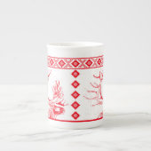 Reindeer Toile de Jouy Bone China Mug (Devant)