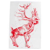 Reindeer Toile de Jouy Gift Bag Medium Cadeauzakje (Achterkant)