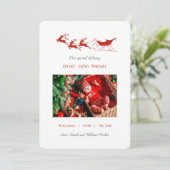 Reindeer & traîneau Faire-part de naissance de Noë (Debout devant)